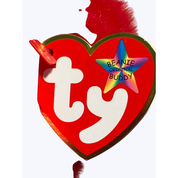 Ty Beanie Buddies  Plush Sam Red Bear With Patriotic Hat and Ribbon - Picture 4 of 11